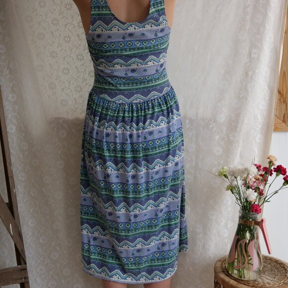 Vintage 1990s Jersey Spring Summer Retro Thrift Dress 90s Streetwear Thrifted - Picture 6 of 8